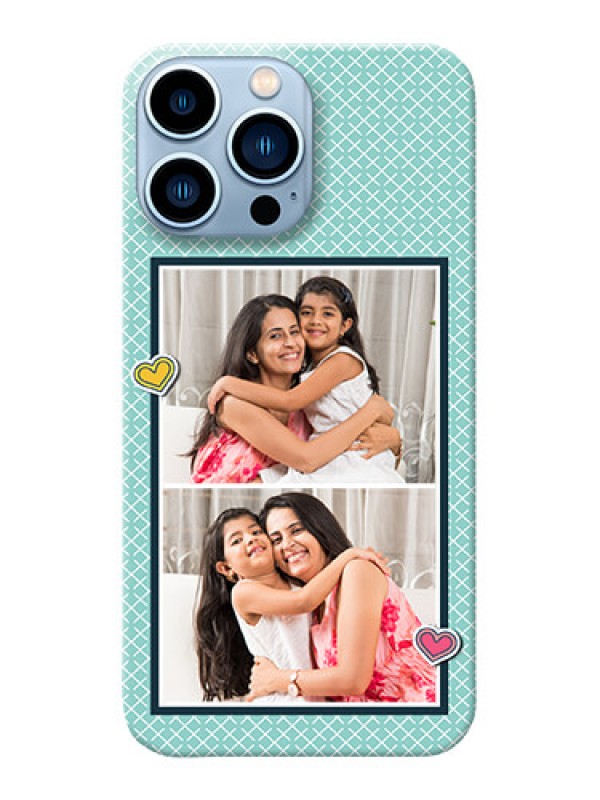 Custom iPhone 13 Pro Max Custom Phone Cases: 2 Image Holder with Pattern Design