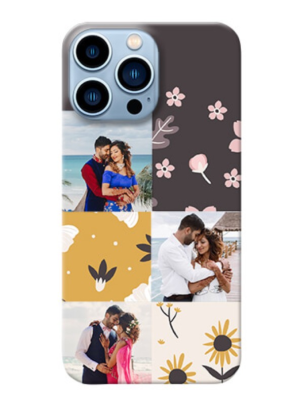 Custom iPhone 13 Pro Max phone cases online: 3 Images with Floral Design