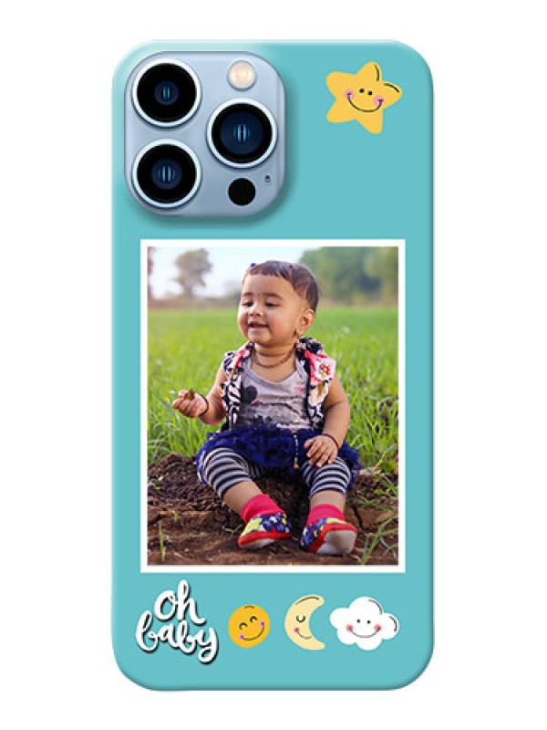 Custom iPhone 13 Pro Max Personalised Phone Cases: Smiley Kids Stars Design