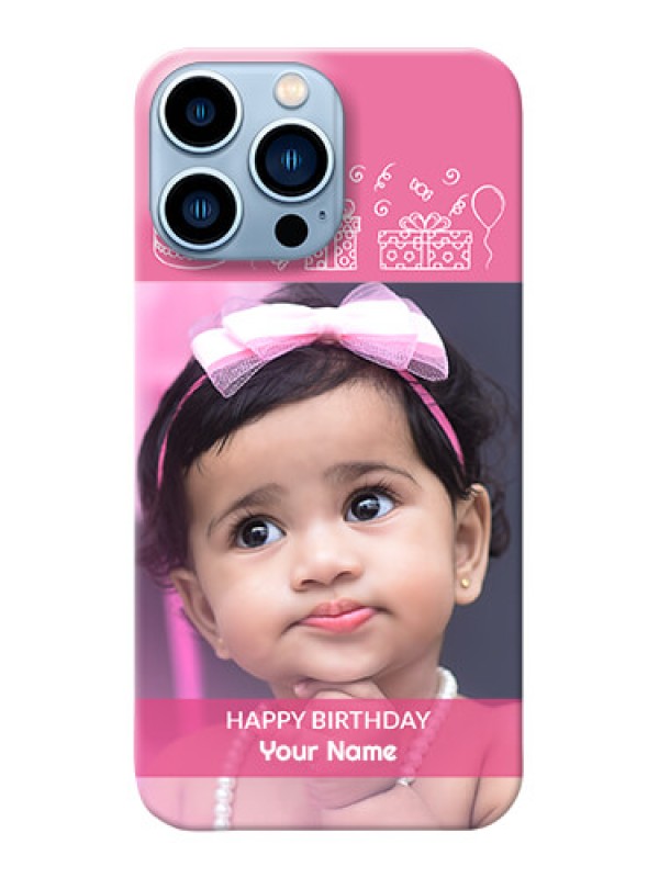 Custom iPhone 13 Pro Max Custom Mobile Cover with Birthday Line Art Design