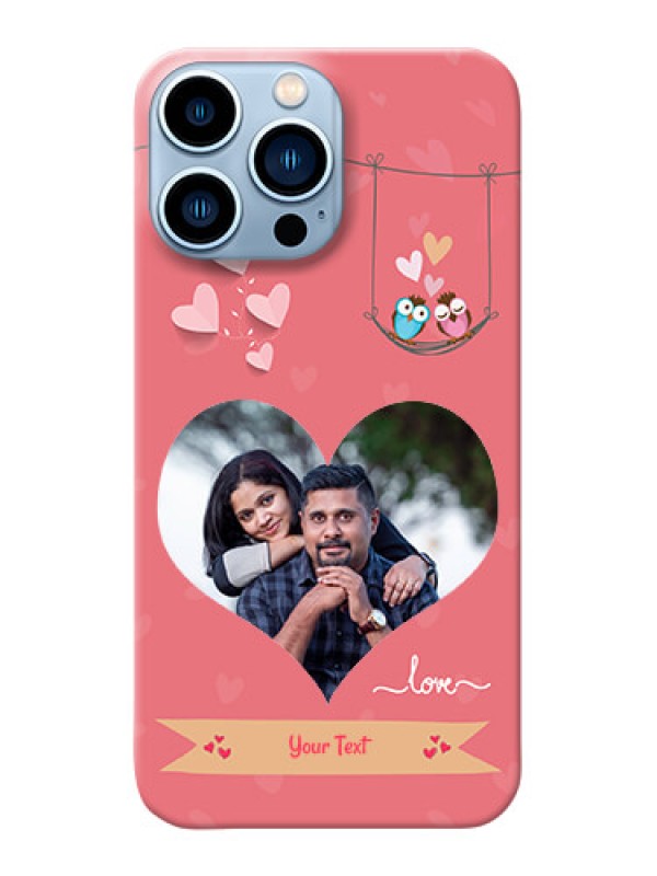 Custom iPhone 13 Pro Max custom phone covers: Peach Color Love Design 