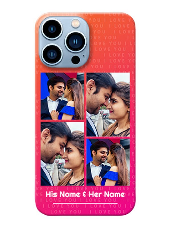 Custom iPhone 13 Pro Max custom back covers: I Love You Pink Design