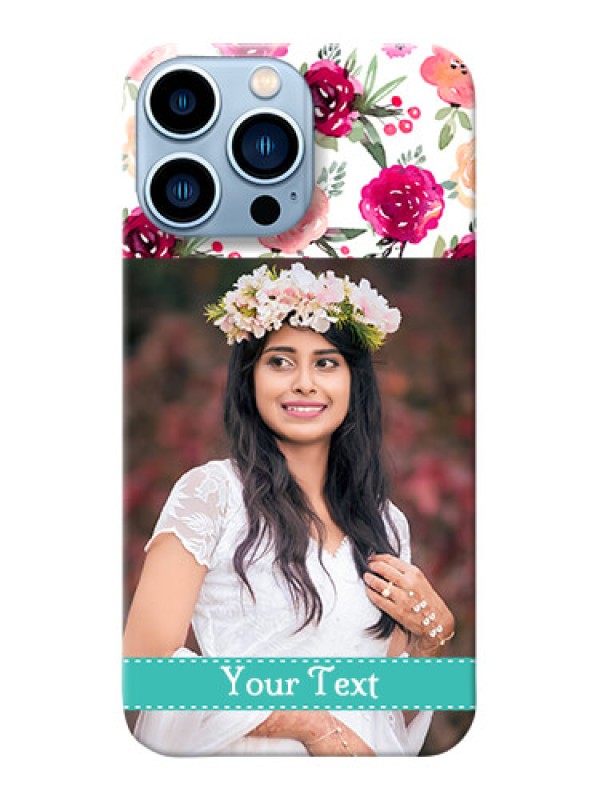 Custom iPhone 13 Pro Max Personalized Mobile Cases: Watercolor Floral Design