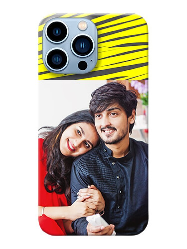 Custom iPhone 13 Pro Max Personalised mobile covers: Yellow Abstract Design