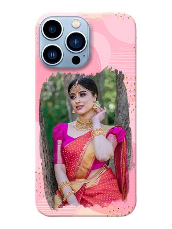 Custom iPhone 13 Pro Max Phone Covers for Girls: Gold Glitter Splash Design