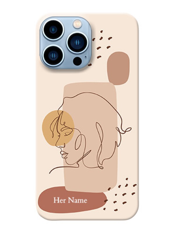 Custom iPhone 13 Pro Max Custom Phone Covers: Calm Woman line art Design