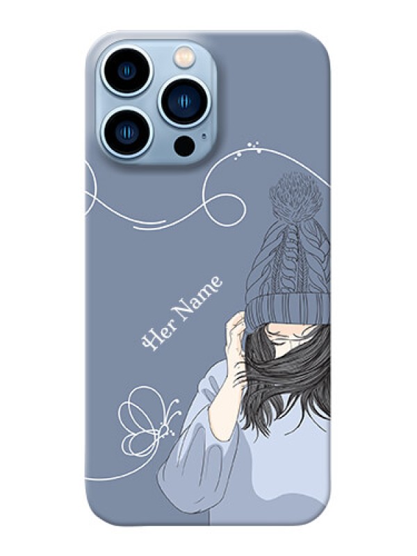 Custom iPhone 13 Pro Max Custom Mobile Case with Girl in winter outfit Design