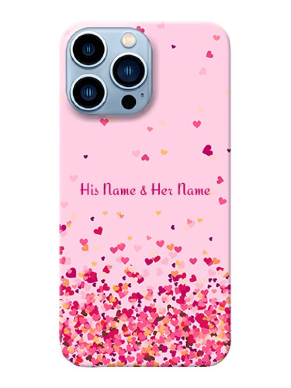 Custom iPhone 13 Pro Max Phone Back Covers: Floating Hearts Design