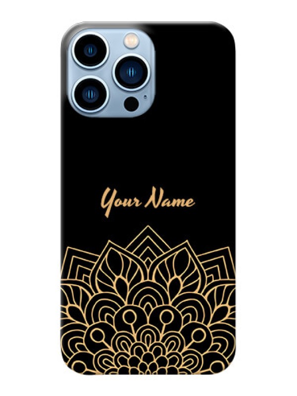 Custom iPhone 13 Pro Max Back Covers: Golden mandala Design