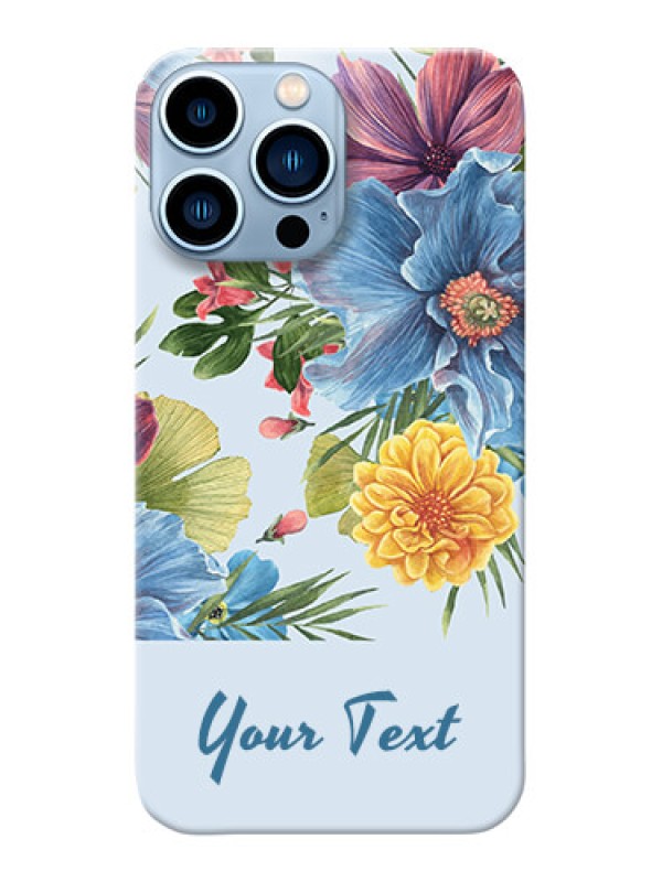 Custom iPhone 13 Pro Max Custom Phone Cases: Stunning Watercolored Flowers Painting Design