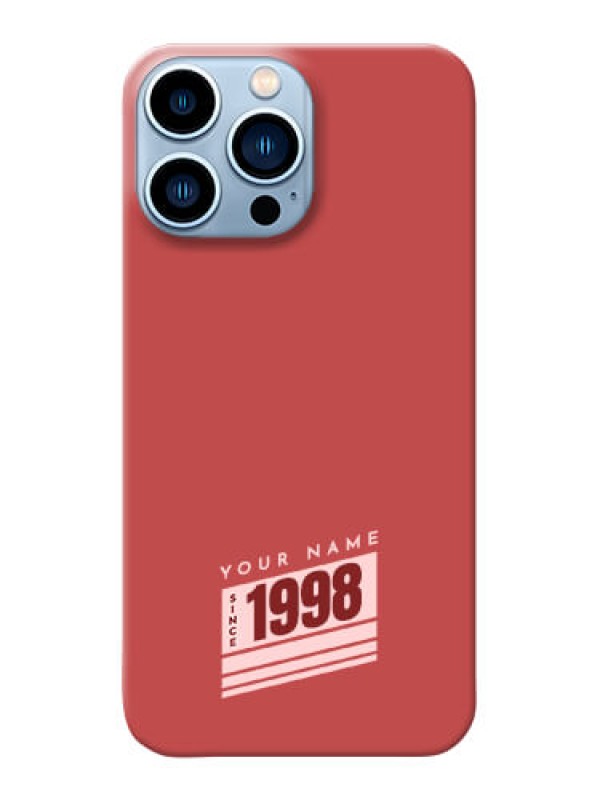 Custom iPhone 13 Pro Max Phone Back Covers: Red custom year of birth Design
