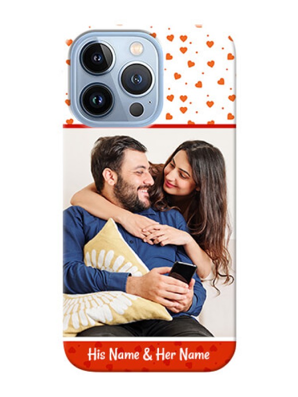 Custom iPhone 13 Pro Phone Back Covers: Orange Love Symbol Design