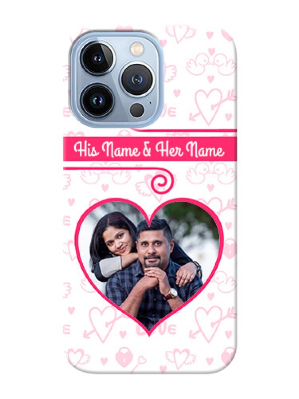 Custom iPhone 13 Pro Personalized Phone Cases: Heart Shape Love Design