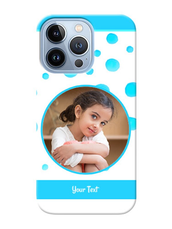 Custom iPhone 13 Pro Custom Phone Covers: Blue Bubbles Pattern Design