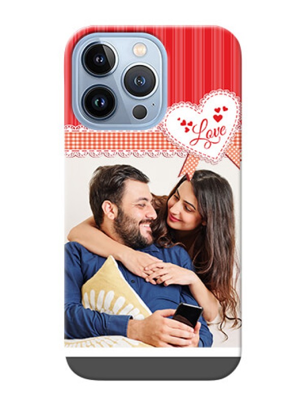 Custom iPhone 13 Pro phone cases online: Red Love Pattern Design