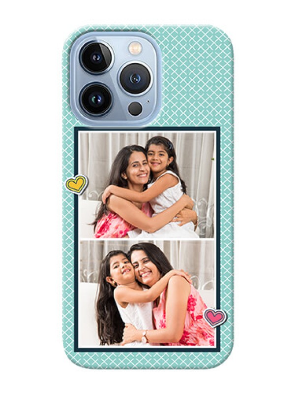 Custom iPhone 13 Pro Custom Phone Cases: 2 Image Holder with Pattern Design