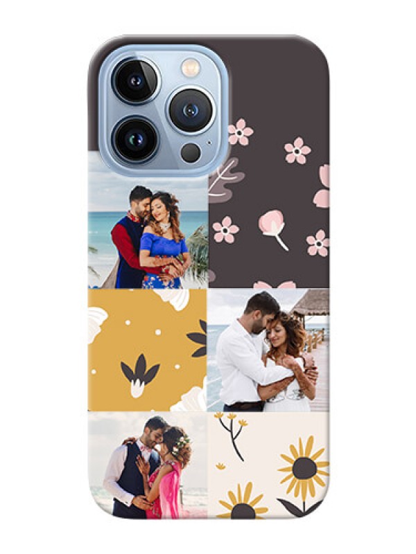 Custom iPhone 13 Pro phone cases online: 3 Images with Floral Design