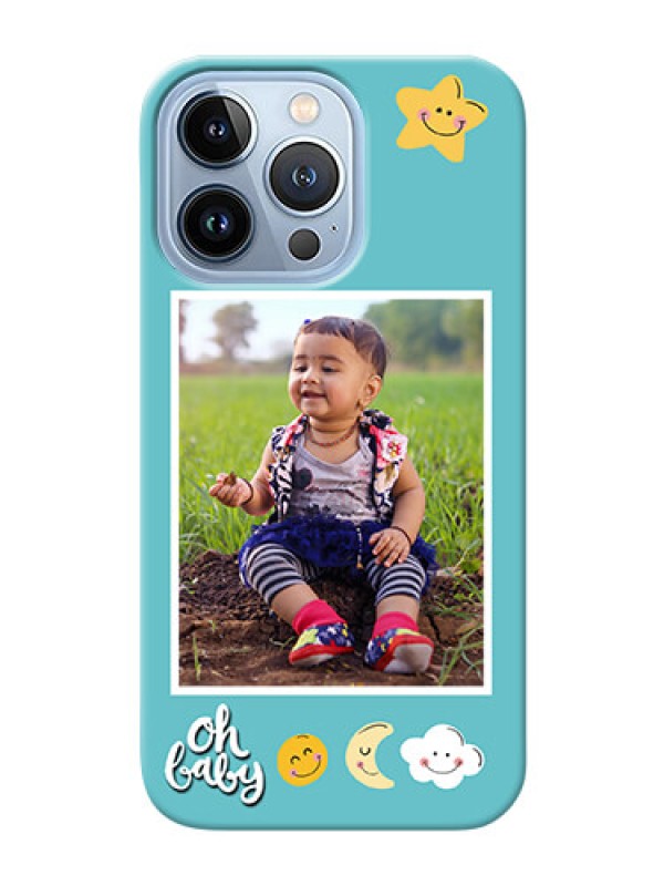 Custom iPhone 13 Pro Personalised Phone Cases: Smiley Kids Stars Design