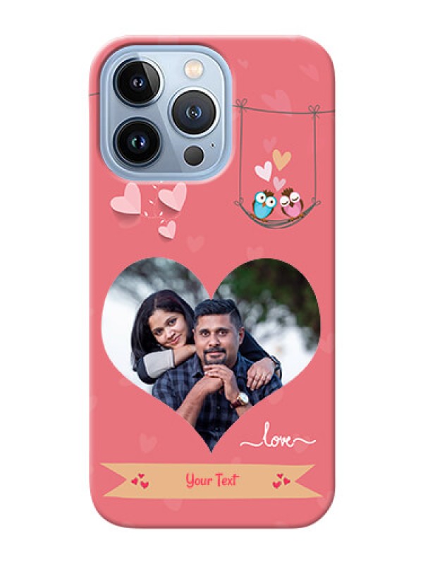Custom iPhone 13 Pro custom phone covers: Peach Color Love Design 