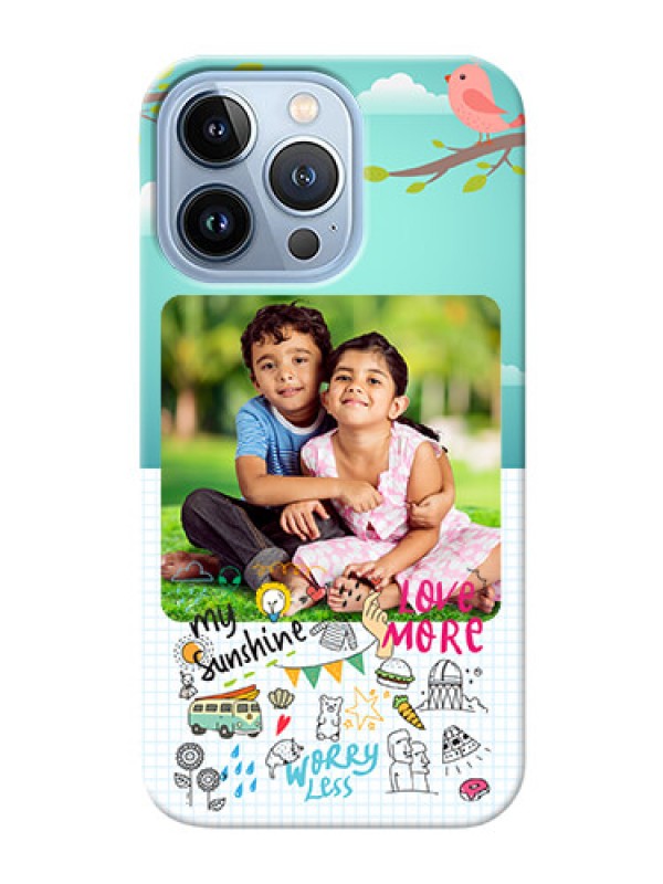 Custom iPhone 13 Pro phone cases online: Doodle love Design