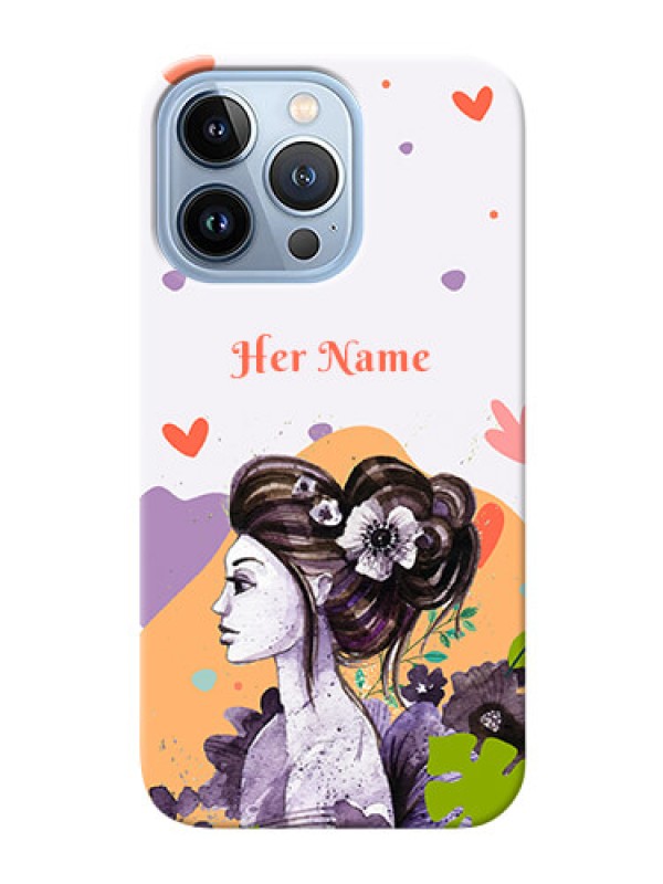 Custom iPhone 13 Pro Custom Mobile Case with Woman And Nature Design