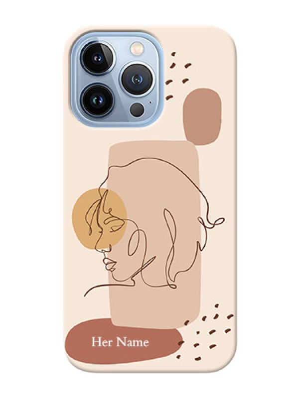 Custom iPhone 13 Pro Custom Phone Covers: Calm Woman line art Design