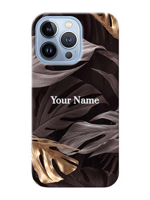 Custom iPhone 13 Pro Mobile Back Covers: Wild Leaves digital paint Design