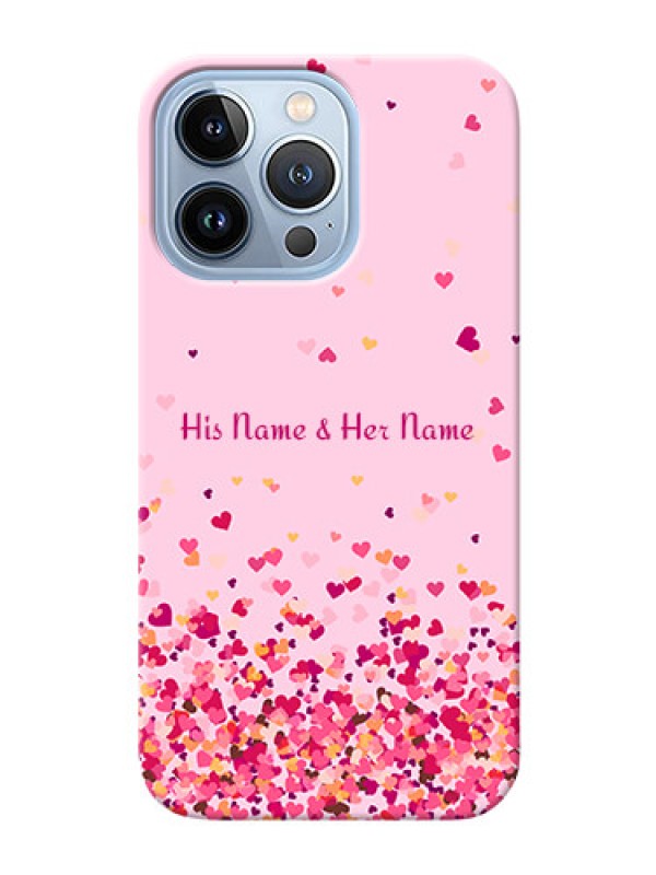 Custom iPhone 13 Pro Phone Back Covers: Floating Hearts Design