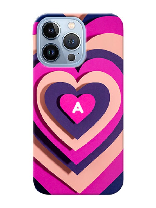 Custom iPhone 13 Pro Custom Mobile Case with Cute Heart Pattern Design