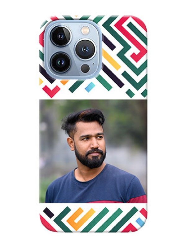 Custom iPhone 13 Pro Custom Mobile Case with Colorful Maze Pattern Design