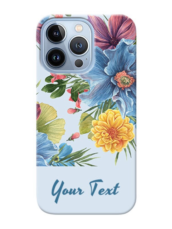 Custom iPhone 13 Pro Custom Phone Cases: Stunning Watercolored Flowers Painting Design