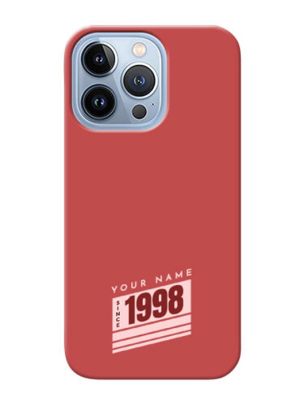 Custom iPhone 13 Pro Phone Back Covers: Red custom year of birth Design