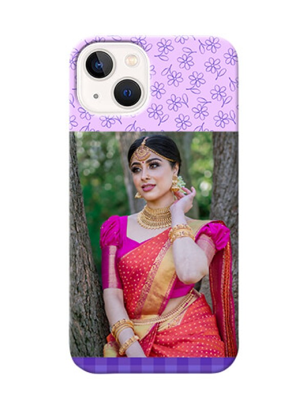 Custom iPhone 13 Mobile Cases: Purple Floral Design