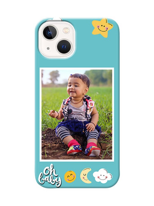 Custom iPhone 13 Personalised Phone Cases: Smiley Kids Stars Design