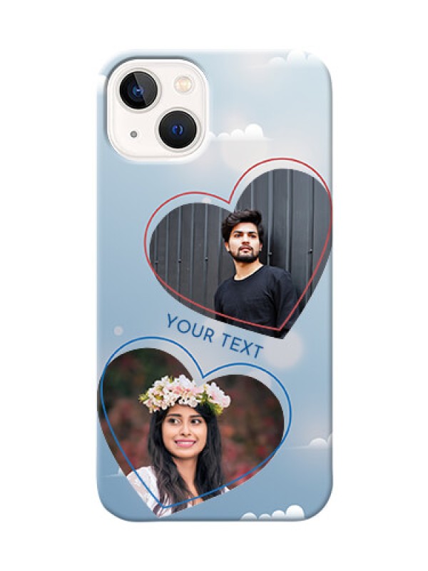 Custom iPhone 13 Phone Cases: Blue Color Couple Design 