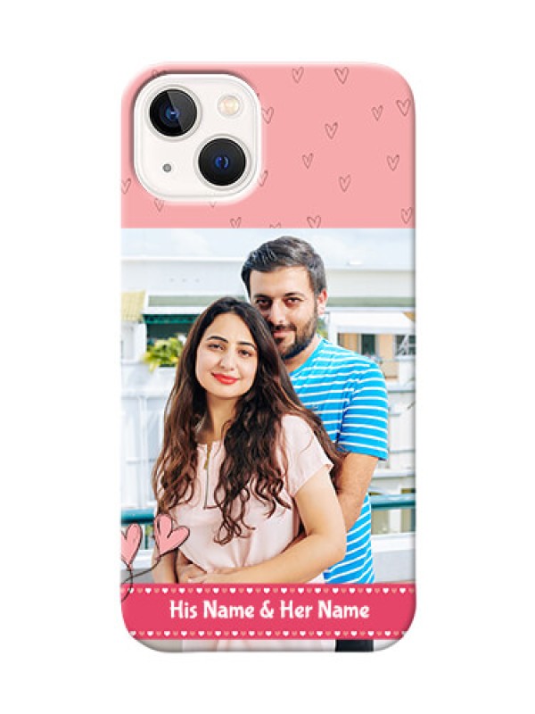 Custom iPhone 13 phone back covers: Love Design Peach Color