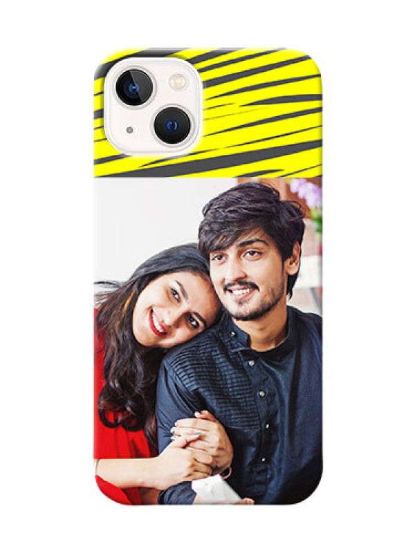Custom iPhone 13 Personalised mobile covers: Yellow Abstract Design