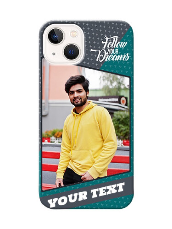 Custom iPhone 13 Back Covers: Background Pattern Design with Quote
