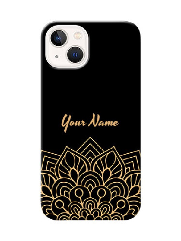 Custom iPhone 13 Back Covers: Golden mandala Design