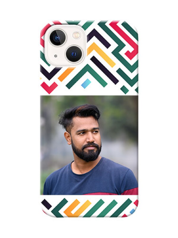 Custom iPhone 13 Custom Mobile Case with Colorful Maze Pattern Design