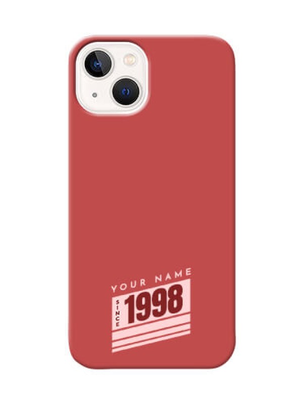 Custom iPhone 13 Phone Back Covers: Red custom year of birth Design