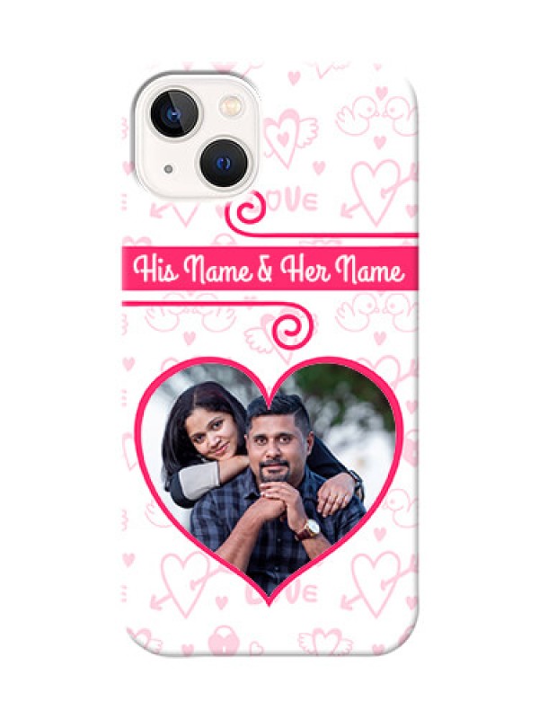 Custom iPhone 14 Plus Personalized Phone Cases: Heart Shape Love Design