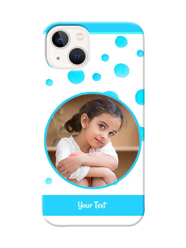 Custom iPhone 14 Plus Custom Phone Covers: Blue Bubbles Pattern Design