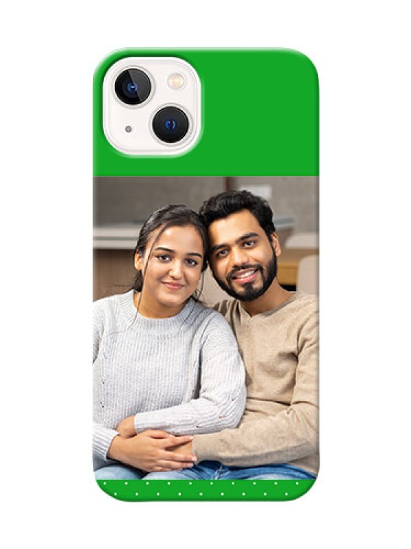 Custom iPhone 14 Plus Personalised mobile covers: Green Pattern Design