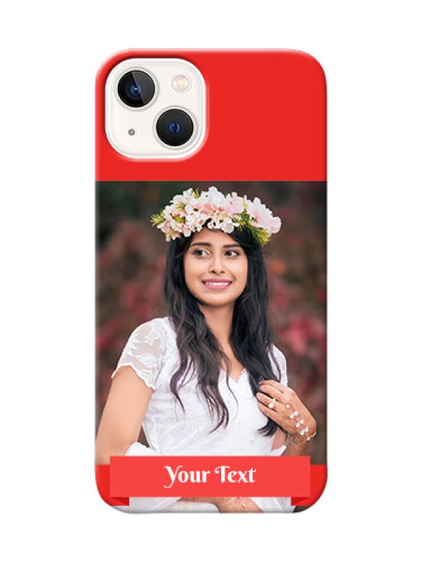 Custom iPhone 14 Plus Personalised mobile covers: Simple Red Color Design