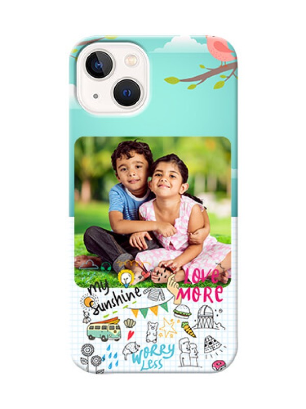 Custom iPhone 14 Plus phone cases online: Doodle love Design