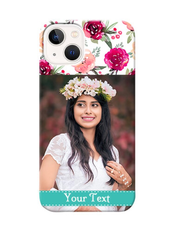 Custom iPhone 14 Plus Personalized Mobile Cases: Watercolor Floral Design