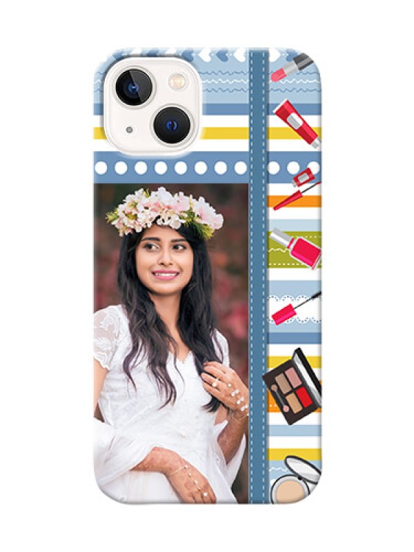 Custom iPhone 14 Plus Personalized Mobile Cases: Makeup Icons Design