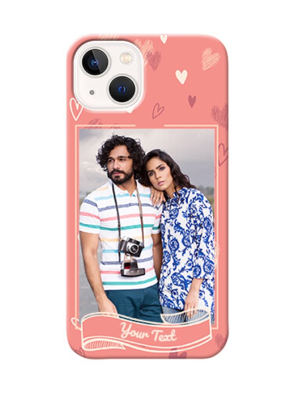 Custom iPhone 14 Plus custom mobile phone cases: love doodle art Design