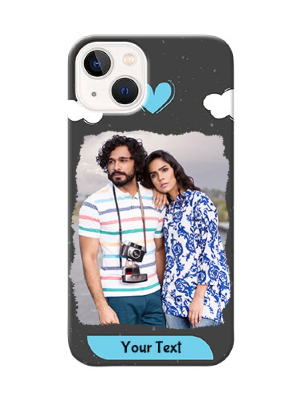 Custom iPhone 14 Plus Mobile Back Covers: splashes with love doodles Design
